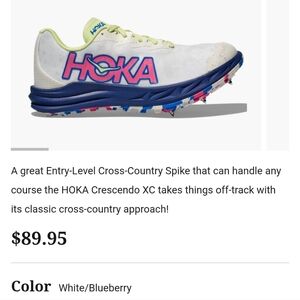 Hoka White and Blue Cross-Country Spikes